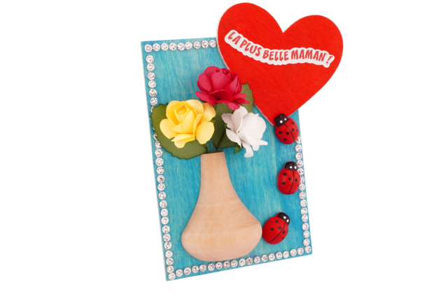 cadeau fête desmères vase fleur - Décorations en bois brut : tranches et bois naturel déco - 10doigts.fr