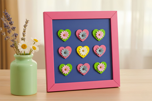 cadre coeur fêtre des mères - Objets pour le bureau : personnalisez votre espace de travail - 10doigts.fr