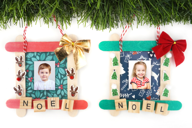 Cadre de Noël avec des bâtons de glace - Nœuds et rubans pour toutes vos créations - 10doigts.fr