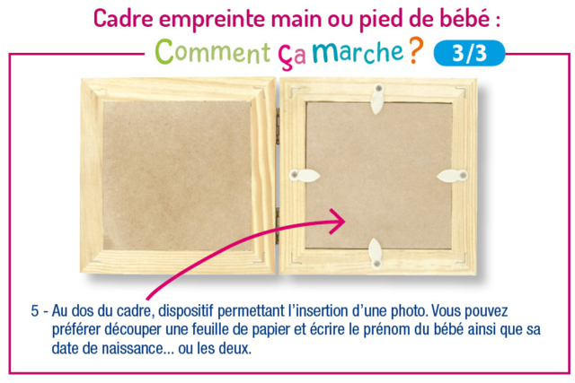 Cadre empreinte main ou pied de bébé - Empreinte - Modelage et moulage - 10doigts.fr