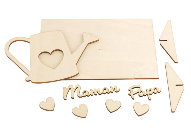 Cadre en bois arrosoir Maman - Cadres et clips photos : des supports uniques pour afficher vos souvenirs - 10doigts.fr