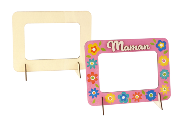 cadre en bois simple maman - Cadres photo en bois à décorer - 10doigts.fr
