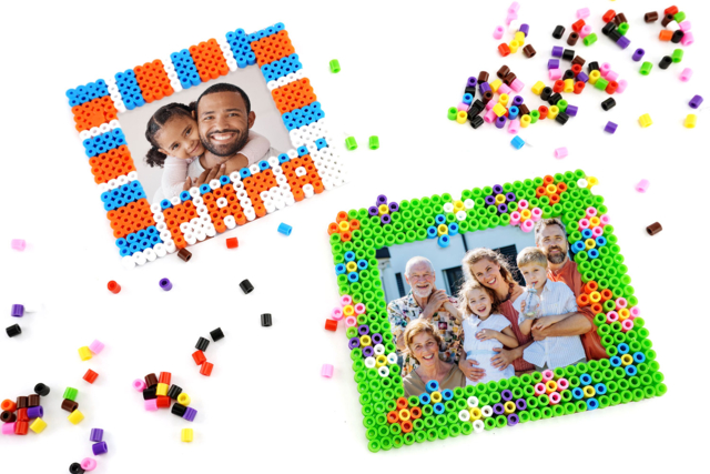 Cadre en perle à repasser - Cadeau fête des parents - Perles à repasser 5 mm - 10doigts.fr