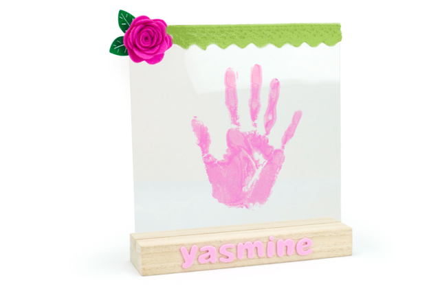 cadre enpreintre main sur verre - Cadres photo en bois à décorer - 10doigts.fr