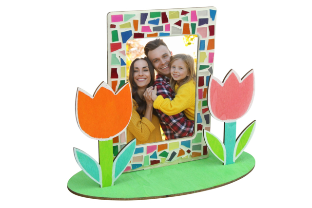 cadre fleurs famille - Cadres photo en bois à décorer - 10doigts.fr