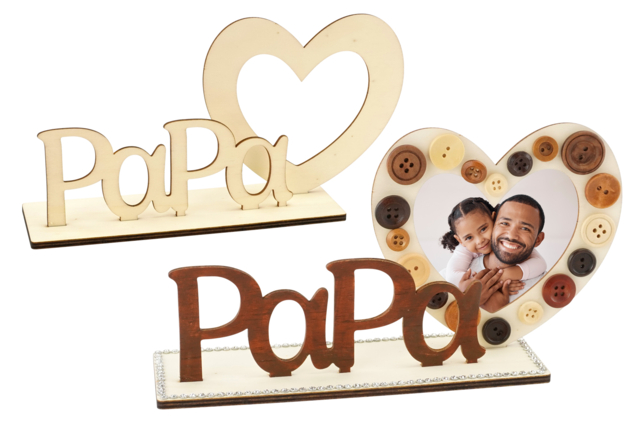 Cadre Papa Bois - Cadeaux pour le bureau de papa : personnalisez son espace de travail - 10doigts.fr