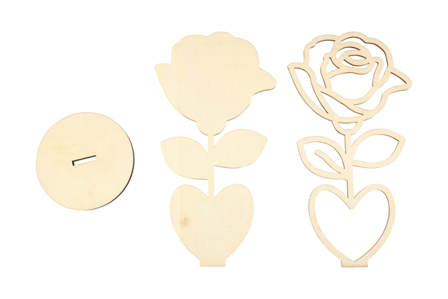 Cadre photo Rose fleur en bois à monter - Cadres et clips photos : des supports uniques pour afficher vos souvenirs - 10doigts.fr
