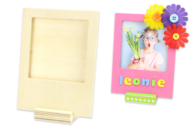 Cadre polaroid à poser - Cadres photo en bois à décorer - 10doigts.fr