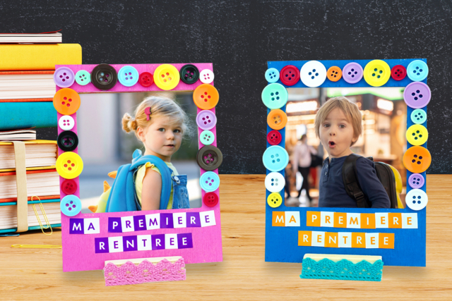 Cadre souvenir "Ma première rentrée" - Boutons fantaisie et décoratifs pour tous vos DIY - 10doigts.fr