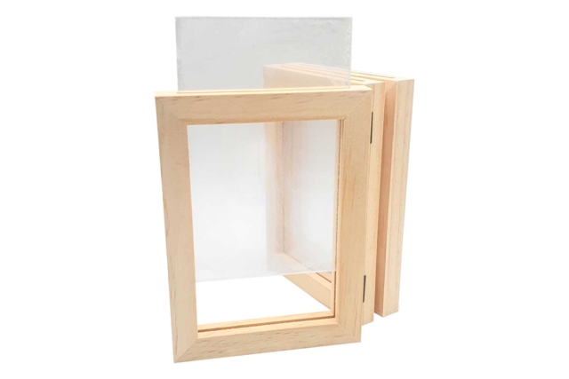 Cadre triptyque vitres amovibles - Cadres photo en bois à décorer - 10doigts.fr