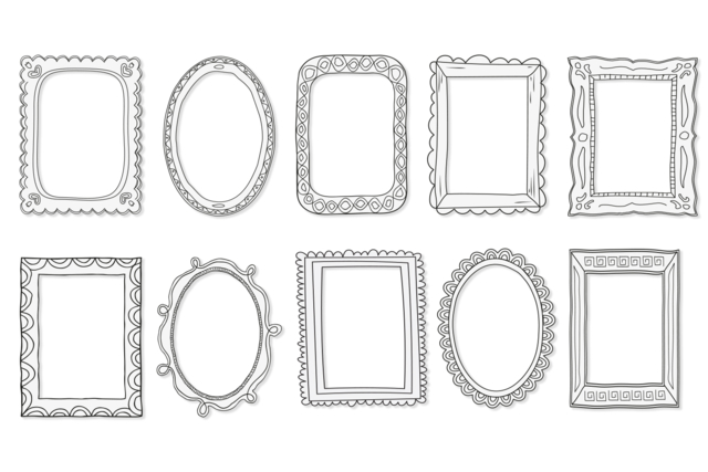 cadres noir et blanc pour dessins enfant - Cadres en carton - 10doigts.fr