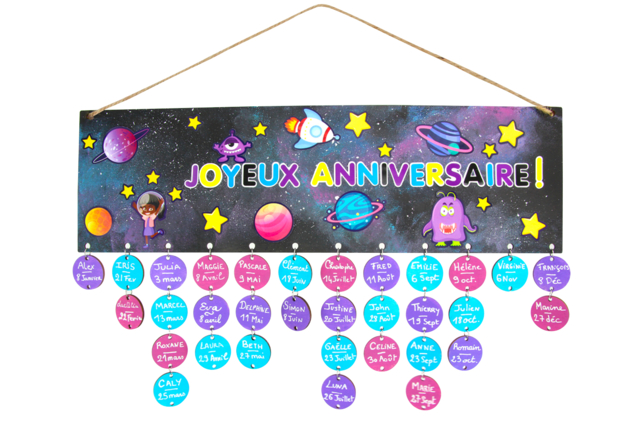 calendrier anniversaire en bois - Calendriers à décorer et à personnaliser - 10doigts.fr