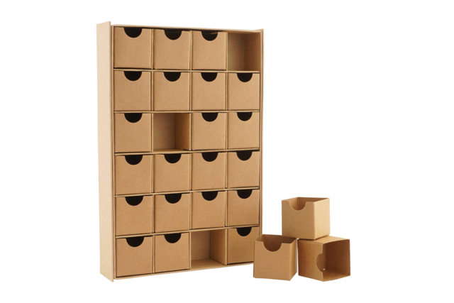 Calendrier de l'avent en carton kraft - Calendriers de l'Avent - 10doigts.fr