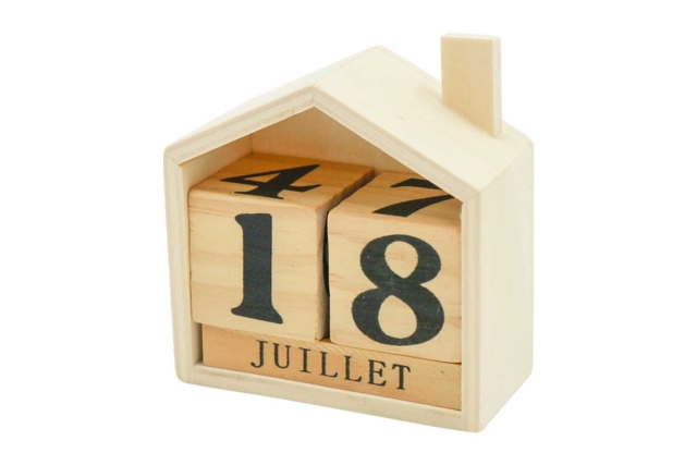 Calendrier perpétuel maison en bois - Objets en bois à décorer pour le bureau - 10doigts.fr