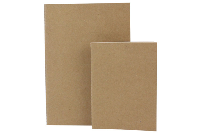 Carnet blanc, couverture kraft (10,5 x 14,5 cm) - Albums et carnets à personnaliser - 10doigts.fr