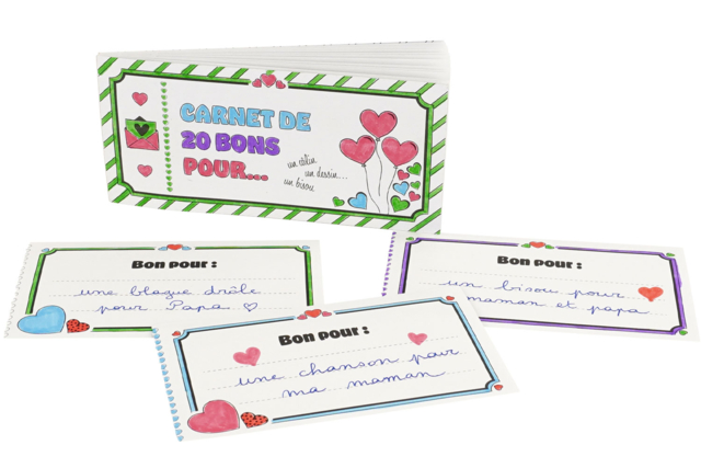 Carnet de 20 bons à colorier et à offrir - Albums et carnets à personnaliser - 10doigts.fr