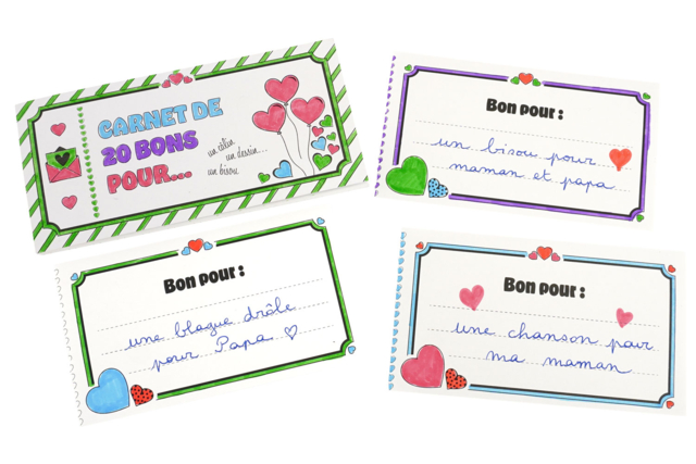 Carnet de 20 bons à colorier festif - Albums et carnets à personnaliser - 10doigts.fr