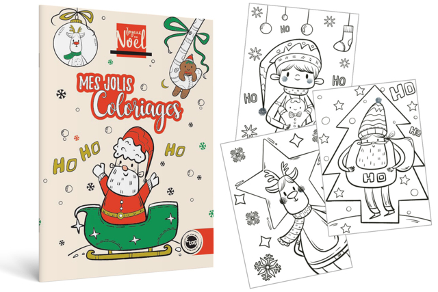 Carnet de 24 pages de coloriage de Noël - Idées Cadeaux DIY Noël - 10doigts.fr