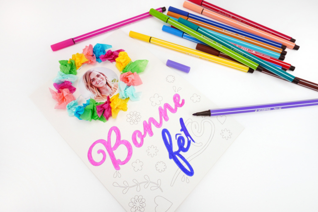 carte à colorier maman - Cartes de Fête des Mères : modèles et kits créatifs à fabriquer - 10doigts.fr