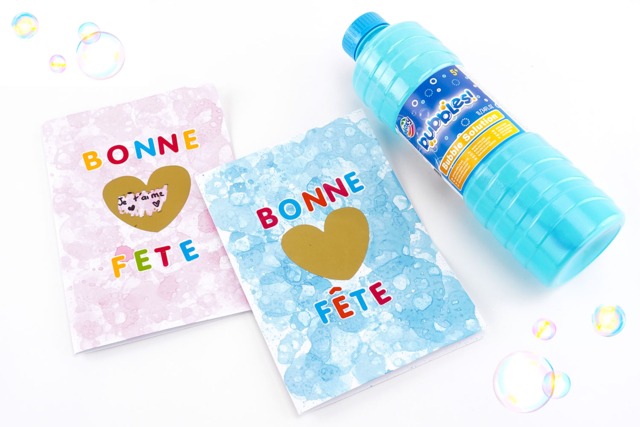 Carte "Bonne Fête"- Peinture aux bulles - Jeux et Animations - 10doigts.fr