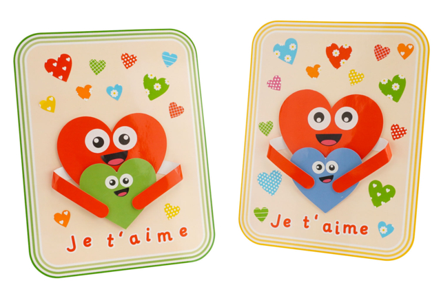 carte calin coeur - Kits fête des parents - 10doigts.fr