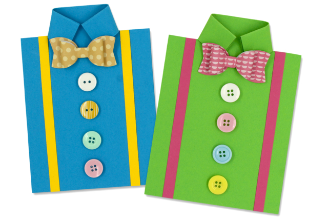 Carte chemise pour la fête des pères - Papiers colorés - 10doigts.fr