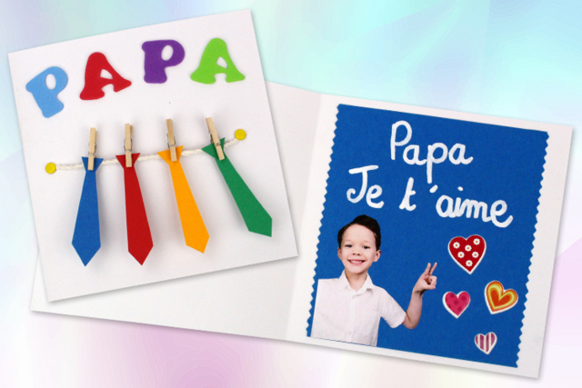 Carte cravates fête des pères - Ciseaux scolaires et créatifs : enfant, gaucher, couture et ciseaux cranteurs - 10doigts.fr