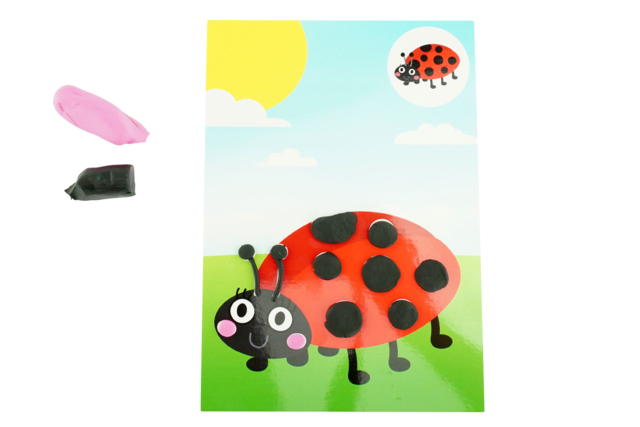 carte de modelage coccinelle - Kits éducatifs : le plaisir d'apprendre par la manipulation - 10doigts.fr