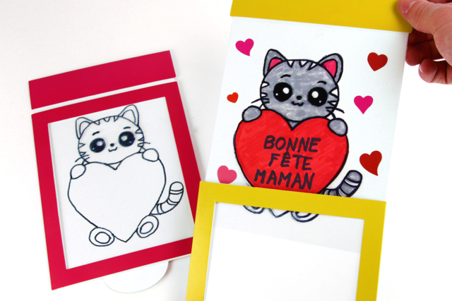 Carte magique : Bonne fête maman - Marqueurs permanents : une tenue indélébile sur toutes les surfaces - 10doigts.fr