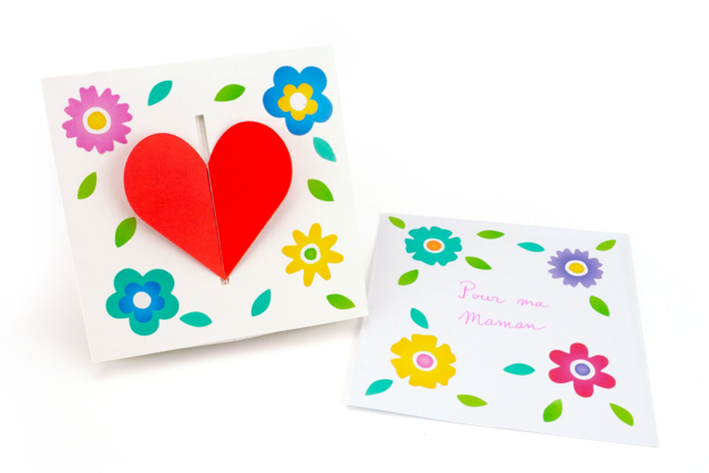 carte message cahé - Cartes de Fête des Mères : modèles et kits créatifs à fabriquer - 10doigts.fr