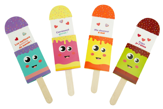 carte message glace enfant - Kits fête des parents - 10doigts.fr