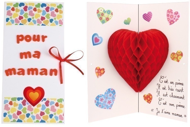 Carte Pop Up Coeur 3D - Gommettes cœur : des cœurs adhésifs pour vos activités créatives - 10doigts.fr