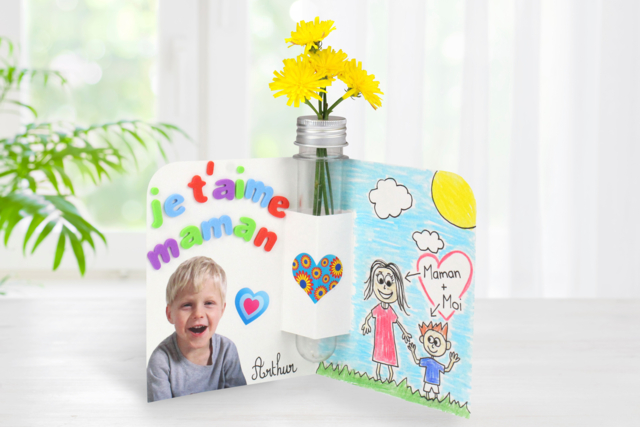 carte soliflore à poser - Kits carteries - 10doigts.fr