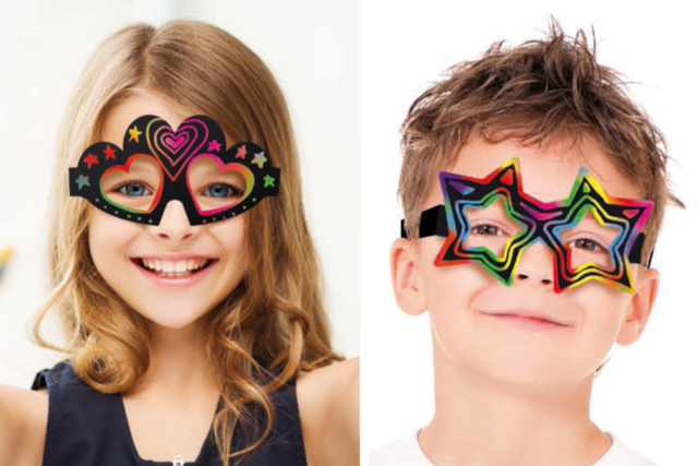 Cartes à gratter : lunettes - Cartes à gratter et à poinçonner : révélez votre créativité en relief - 10doigts.fr
