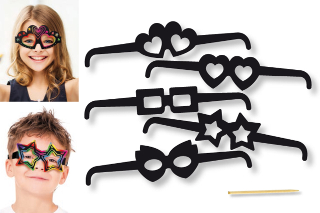 Cartes à gratter : lunettes - Cartes à gratter et à poinçonner : révélez votre créativité en relief - 10doigts.fr