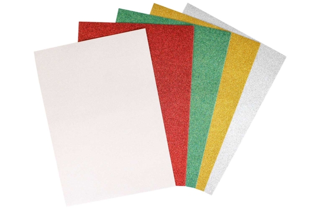 Cartes fortes pailletées Noel - Papiers de Fêtes - Accessoires pour décorer - 10doigts.fr