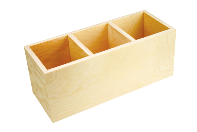casier 3 compartiments rangement bureau - Boîtes en bois à décorer - 10doigts.fr