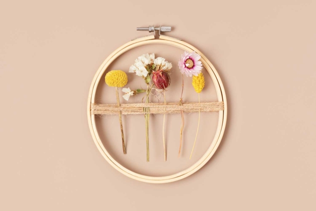 cercle à broder fleurs séchées - Outils de mercerie - 10doigts.fr