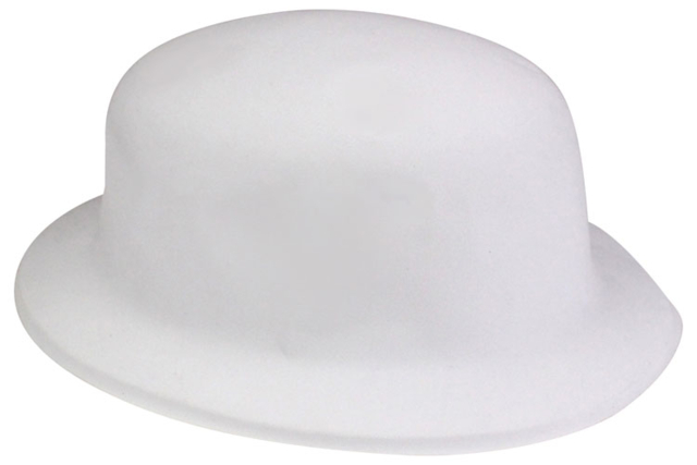 chapeau melon blanc à décorer - Couronnes et Chapeaux pour Carnaval : Loisirs Créatifs pour Enfants - 10doigts.fr