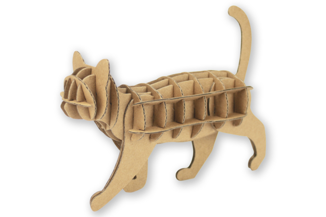 Chat carton à assembler 17 x 10 x 5 cm - Maquettes en carton - 10doigts.fr