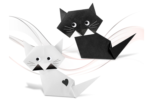 chat origami - Papiers Origami - 10doigts.fr