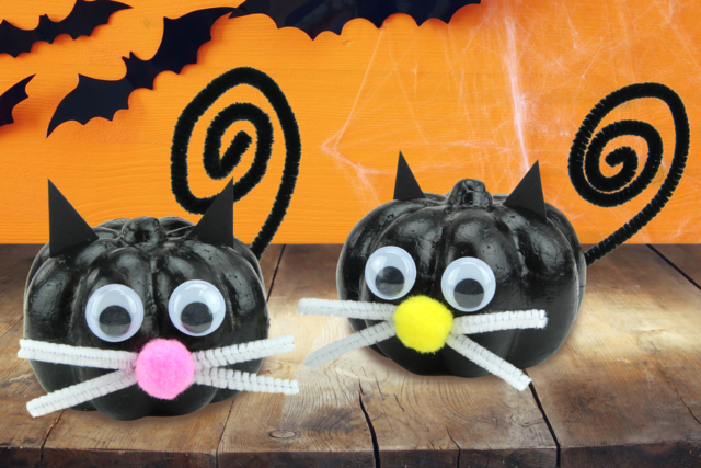 Chats noirs d'Halloween - Supports d'Halloween à décorer - 10doigts.fr