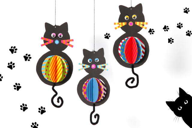 Chats suspendus - Papiers Format A4 - 10doigts.fr