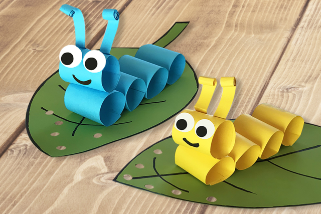 Chenilles en papier - Papiers colorés - 10doigts.fr