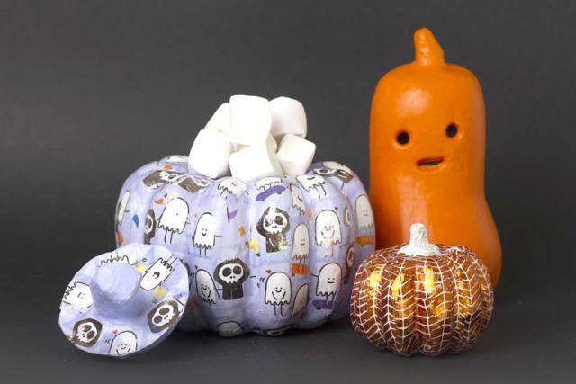 citrouille carton bonbons - Supports d'Halloween à décorer - 10doigts.fr