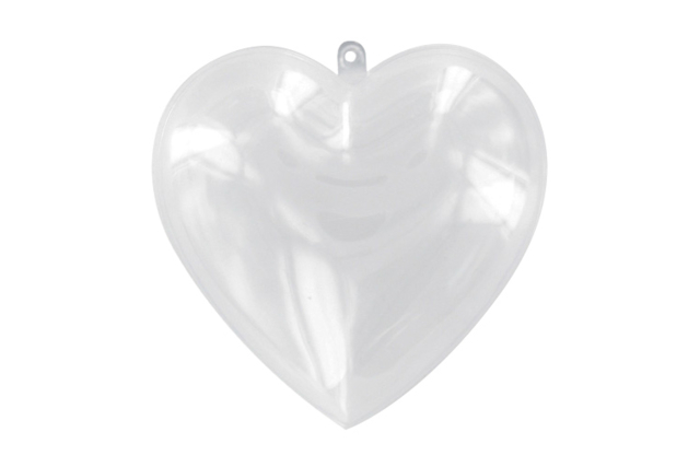 Coeur en plastique transparent 3 en 1, à suspendre - Formes à garnir - Plastique - 10doigts.fr