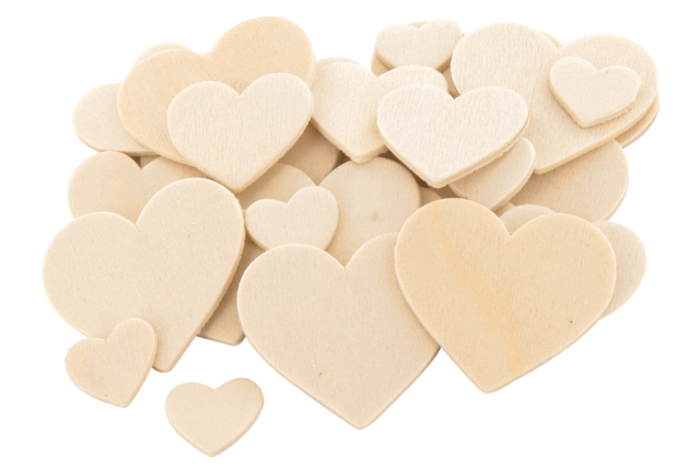 coeurs en bois naturel - Décorations en bois brut : tranches et bois naturel déco - 10doigts.fr