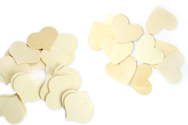 coeurs en bois - Décorations en bois brut : tranches et bois naturel déco - 10doigts.fr