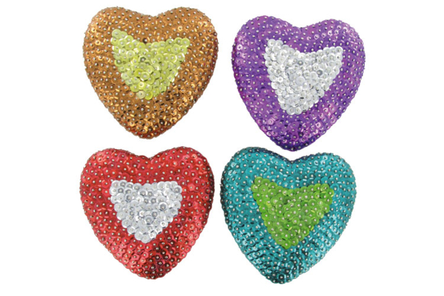coeurs en sequins - Paillettes à piquer - 10doigts.fr