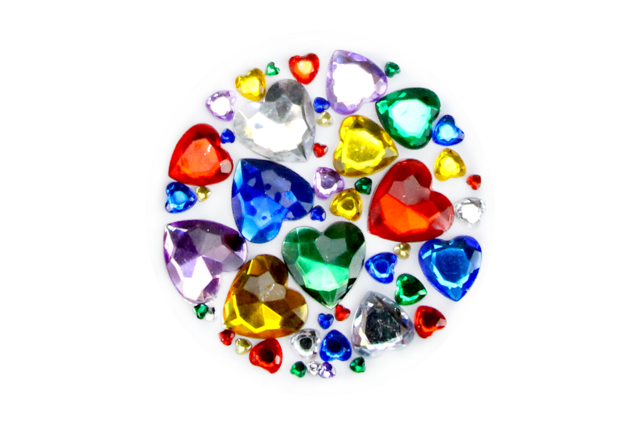 coeurs multicolores - Strass : apportez de l'éclat à toutes vos créations - 10doigts.fr